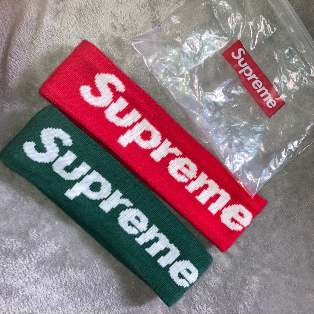 Supreme new era headband basketball green red lot